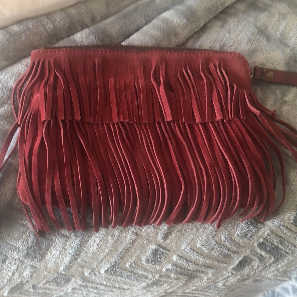 Patricia Nash Leather/Suede Fringe Cassini Wristlet